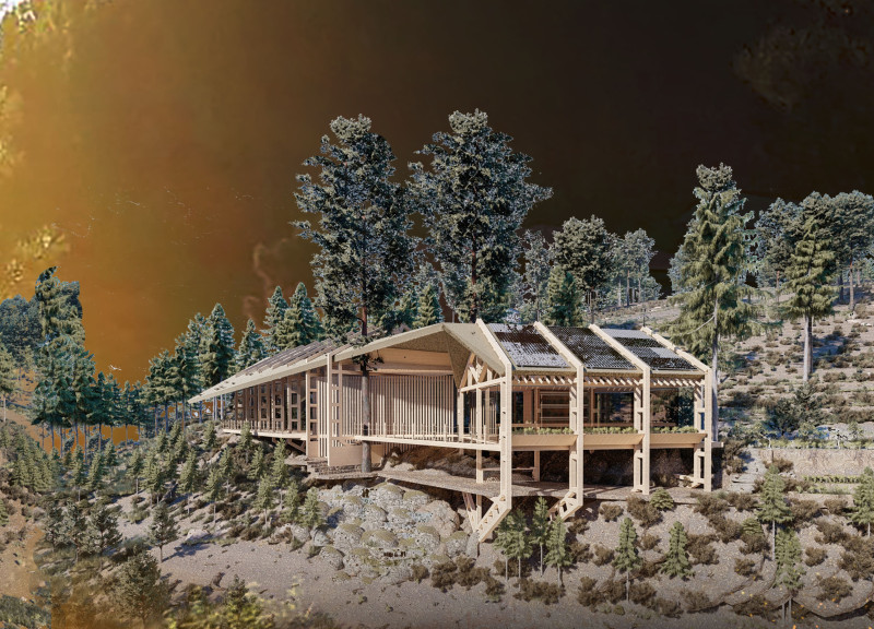 Thatch Roof and Recycled Materials in a Forest-Centric Yoga Retreat