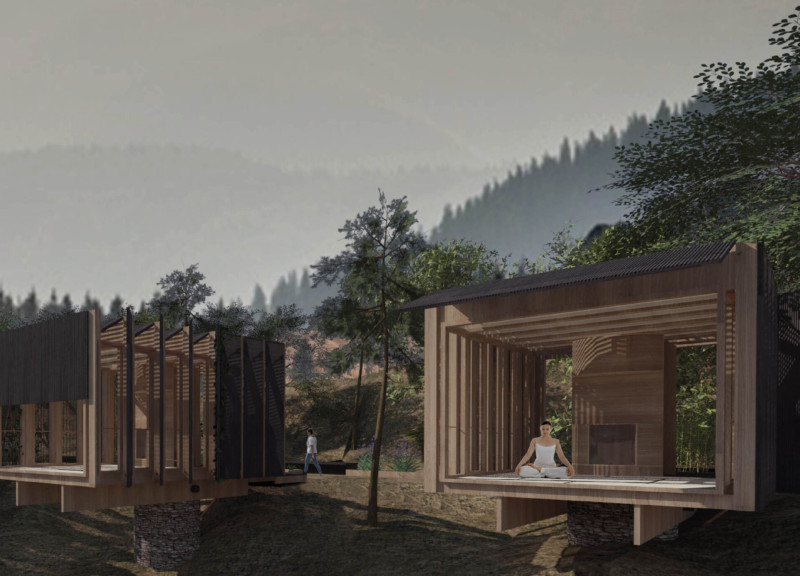 Tatami Floors and Eucalyptus Core in a Tranquil Healing Retreat