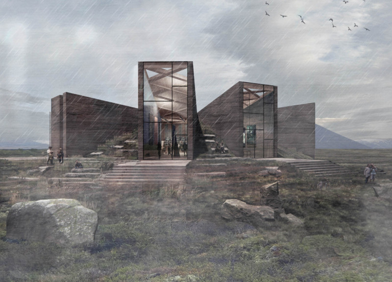 Rammed Earth Pavilion Embracing Volcanic Landscapes Through Timeless Design