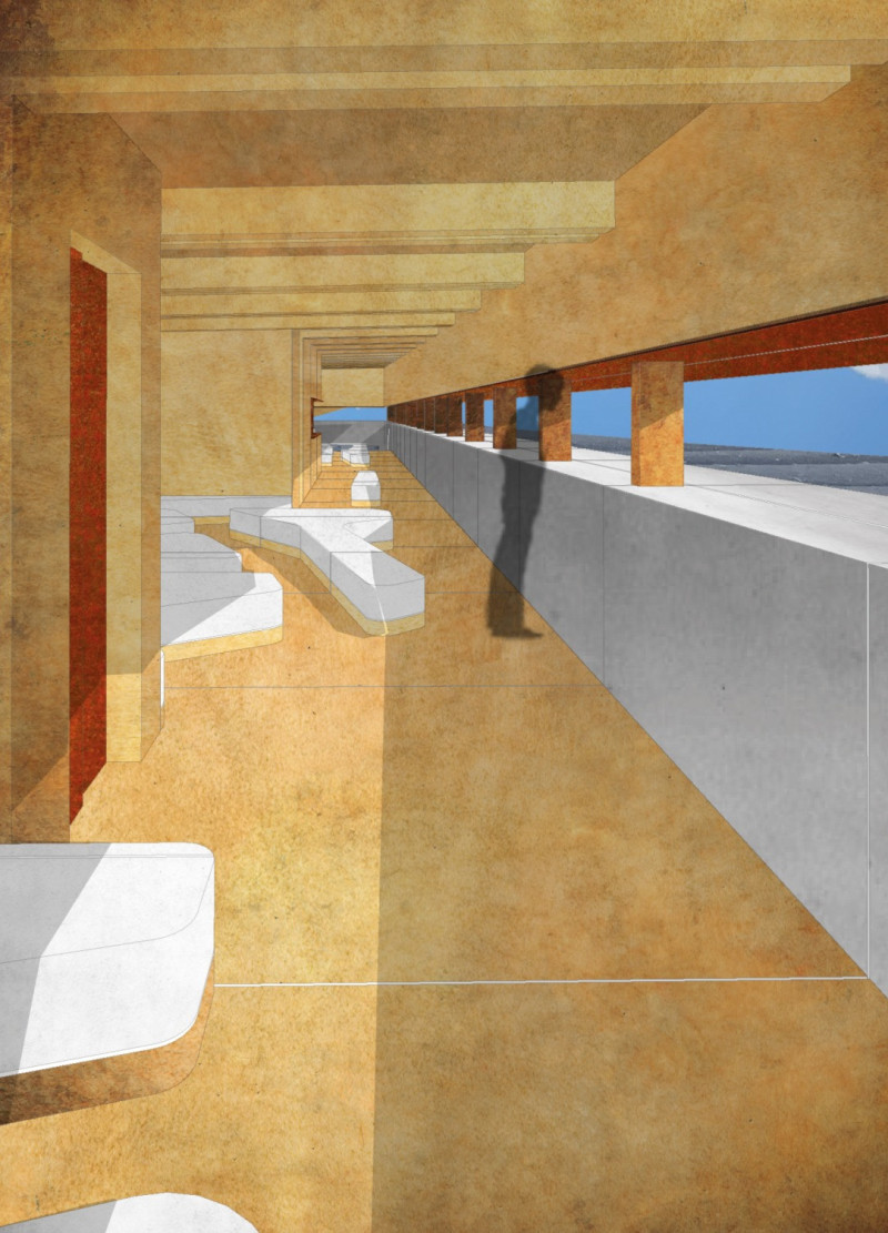 Reclaimed Concrete Gabions Framing Viewpoints in a Timber Visitor Center