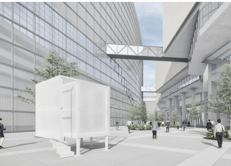 Translucent Cube Offering Reflective Serenity in Urban Spaces