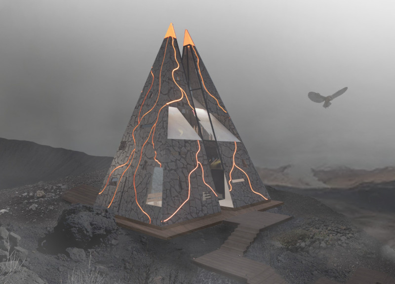 Volcanic Stone and Glass Bridge Elevate Visitor Experience in Icelandic Landscape