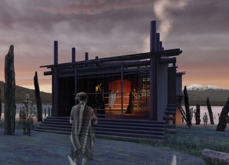 Elevated Community Space Emphasizing Weaving and Natural Brown Wood