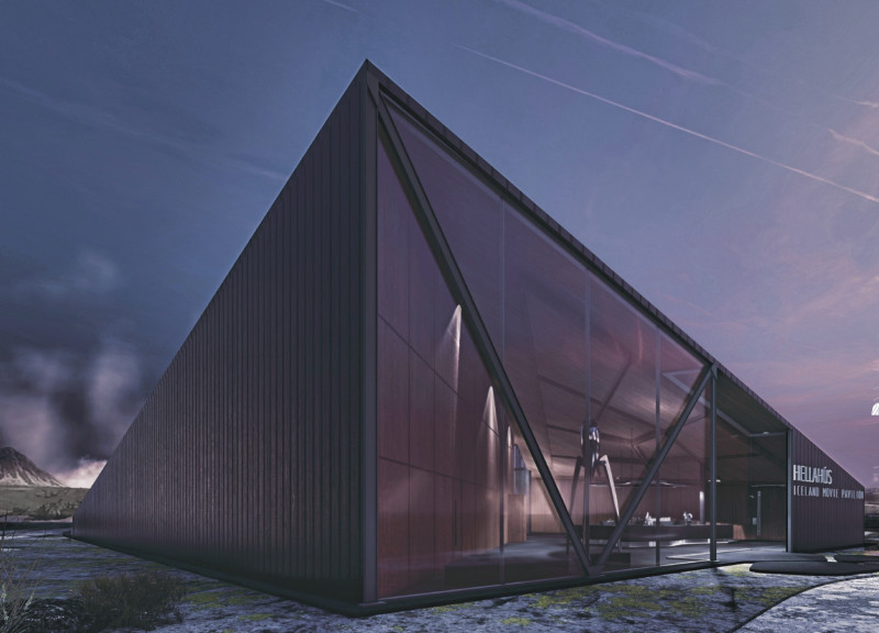 Cave-Inspired Pavilion Featuring Steel Structure and Glazing Facade