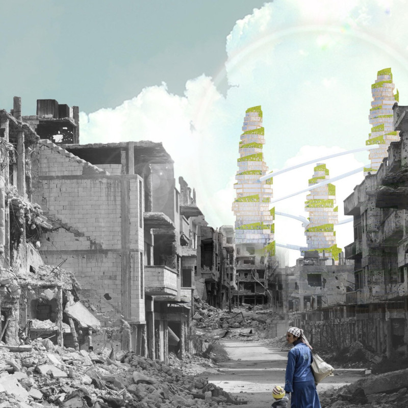 Twisting Forms and Community Hub with Green Wall Integration