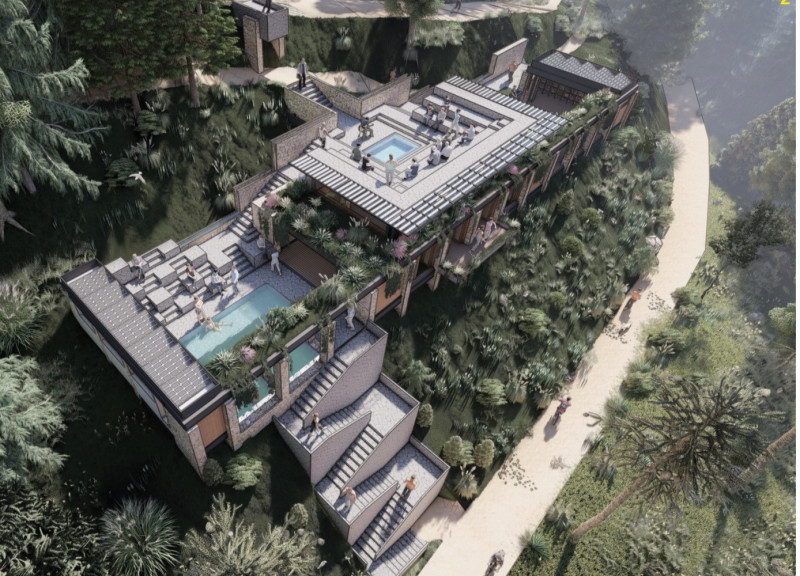 Natural Light and Stone Harmony in a Tranquil Wellness Space