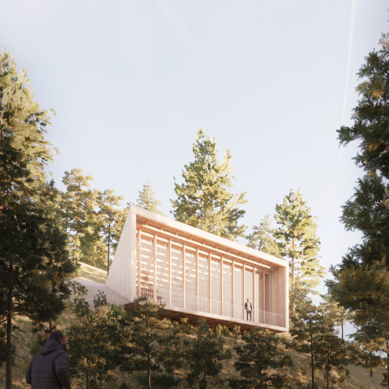 Cork Cladding and Timber Frames Integrate with Nature for a Tranquil Wellness Space