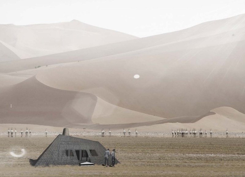 Desert Lodges Emphasizing Arid Adaptability and Community Connection