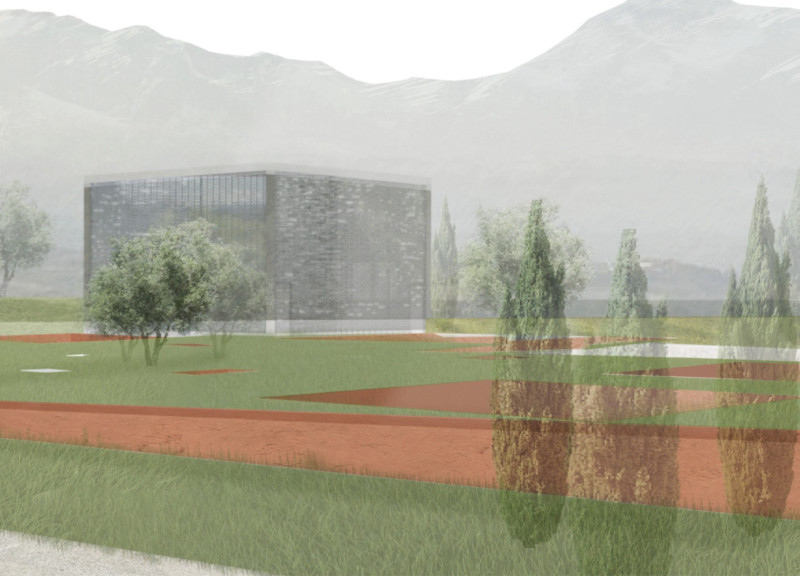 Glass Block Jewel Case Embracing Natural Landscape for Wine Tasting Experience