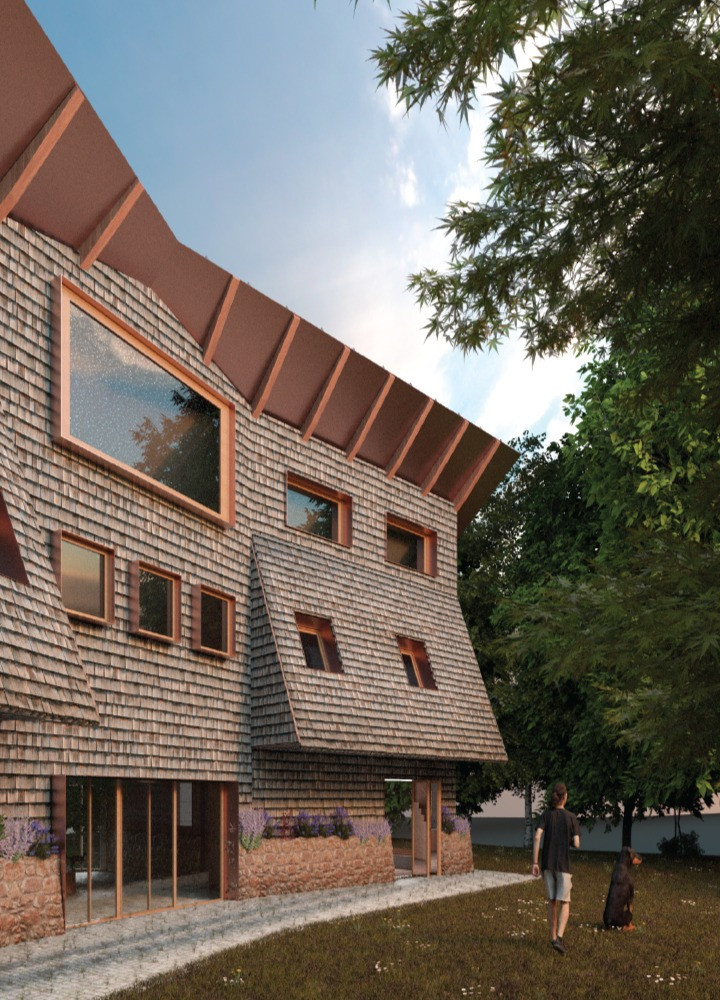 Weathered Copper Roof and Cellulose Insulation in a Rural Living Environment