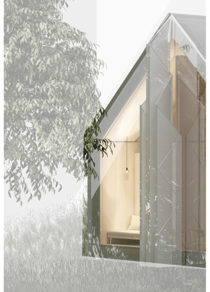 Perforated Facade and Openable Wings in a Cliffside Retreat