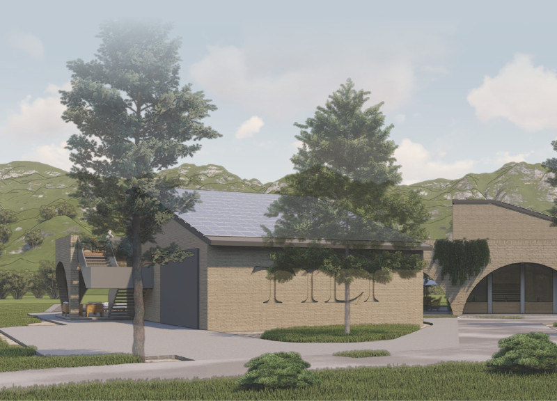 Pink Stone and Arched Terraces in a Guest House Experience Near Assisi