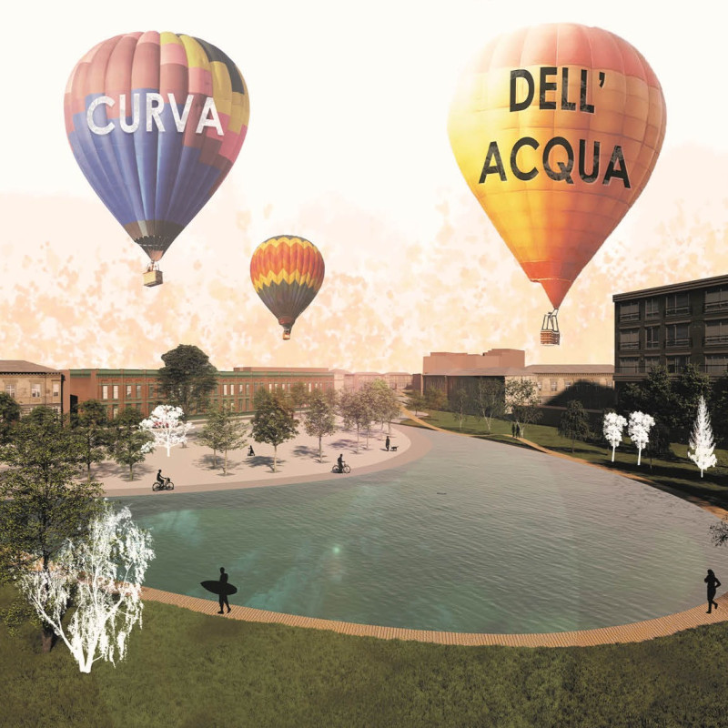 Curvilinear Pathways Enhanced by Permeable Pavers and Native Vegetation in a Revitalized Urban Landscape