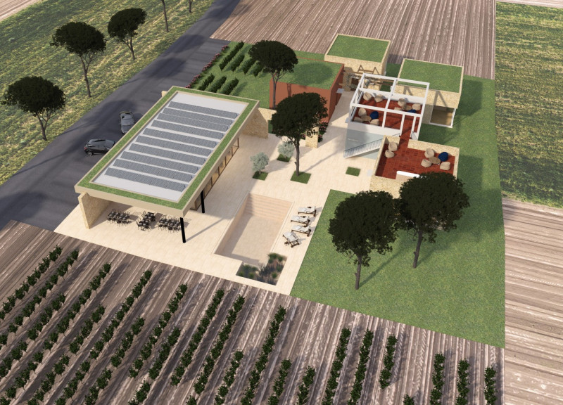 Natural Pool Retreat Surrounded by Planted Roofs and Bungalows