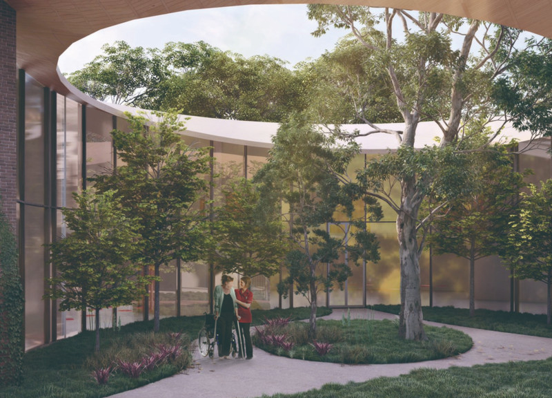Circular Enclosure Embracing Natural Light in a Tranquil Hospice Setting