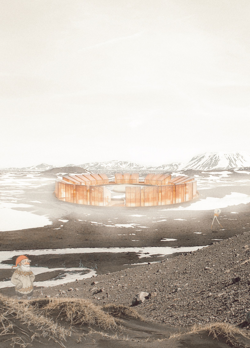 Circular Lookouts and Tan Tones in a Northern Icelandic Eco-Center