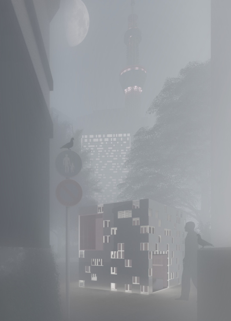 Reflective Surfaces Enhancing Solitude in a Harmonious Community Space