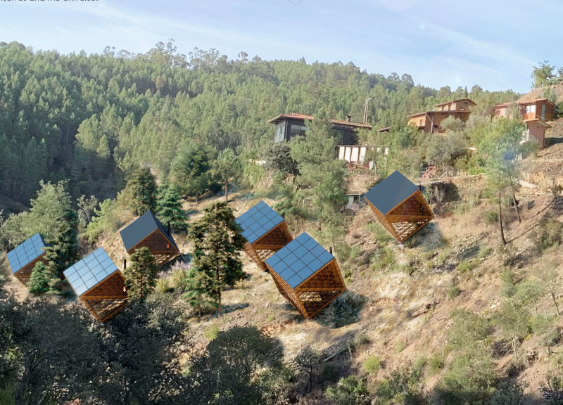 Fractal Geometry and Wooden Cabins in a Natural Retreat
