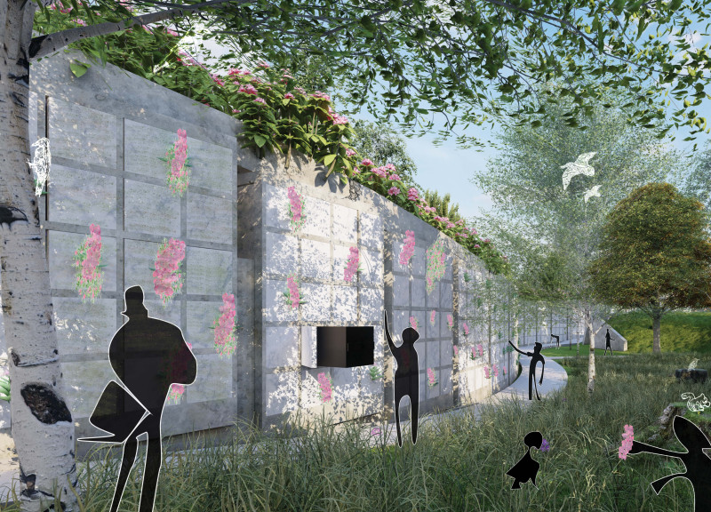 Concrete Reflection of Nature Through Weathered Niches