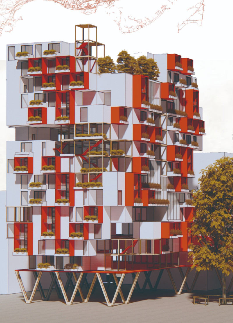 Glass Box Integration with Modular Living for Community Engagement