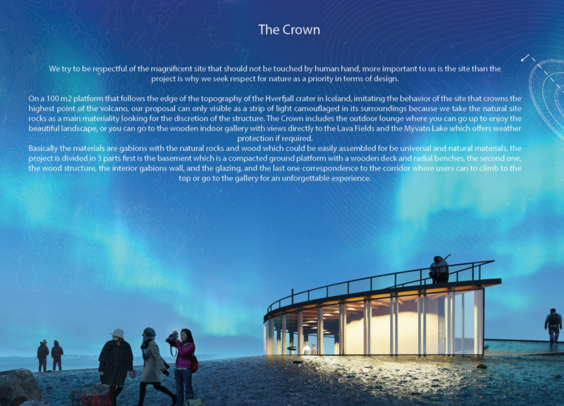 Gabion Structure with Corten Steel Highlights in Volcanic Landscape