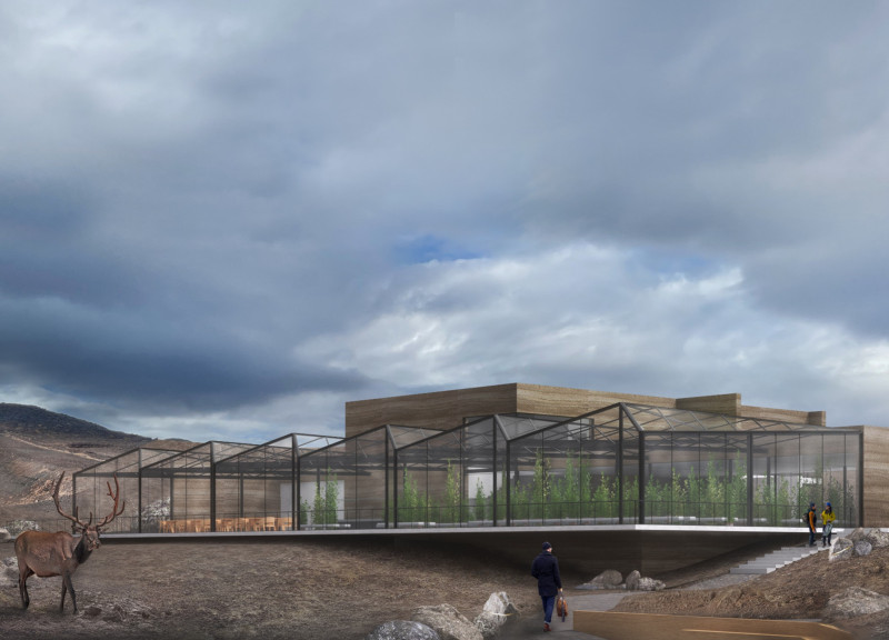 Rammed Earth and Glass Structure Supporting Sustainable Agriculture in Iceland