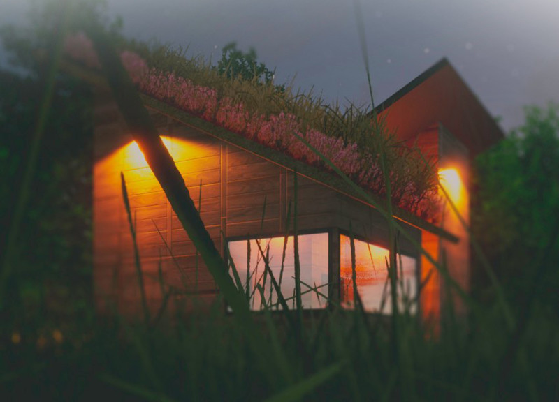 Rotating Structure Utilizing Recycled Metal and Cedar for Sustainable Living