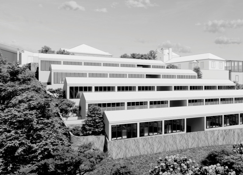 Terraced Hospitality Amidst Earthy Tones and Lush Greenery