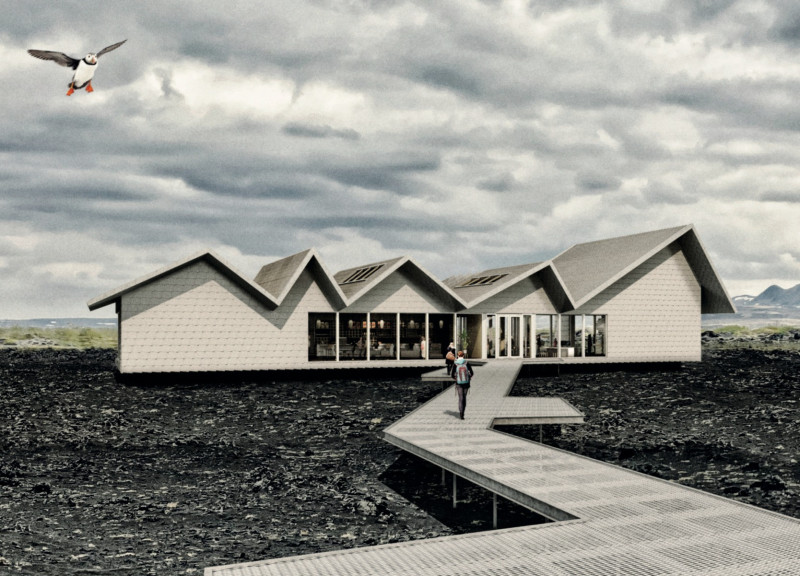 Timber Structure with Raked Ceilings Embracing Northern Lights Views