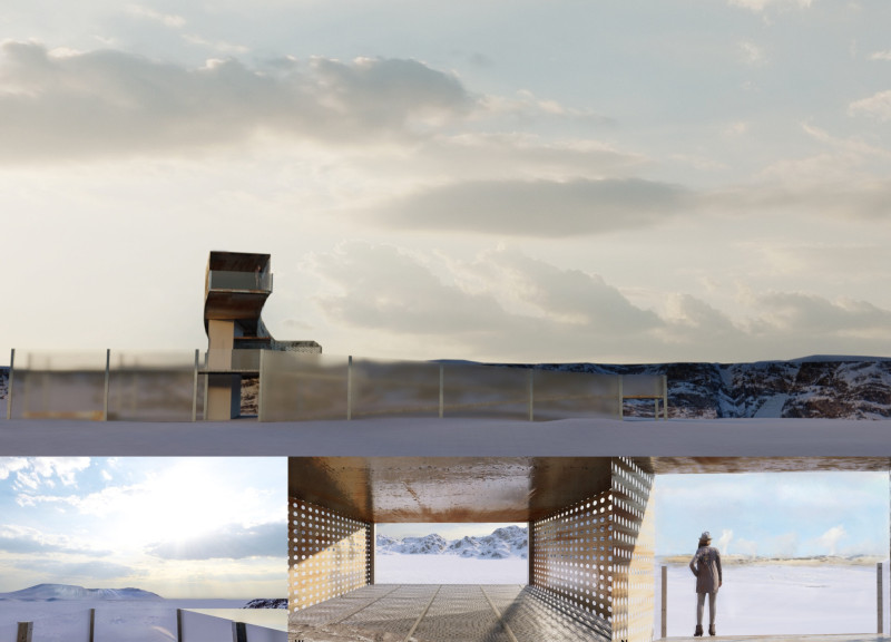 Geothermal Heating and Concrete Platforms Enhance Visitor Experience in Icelandic Landscape