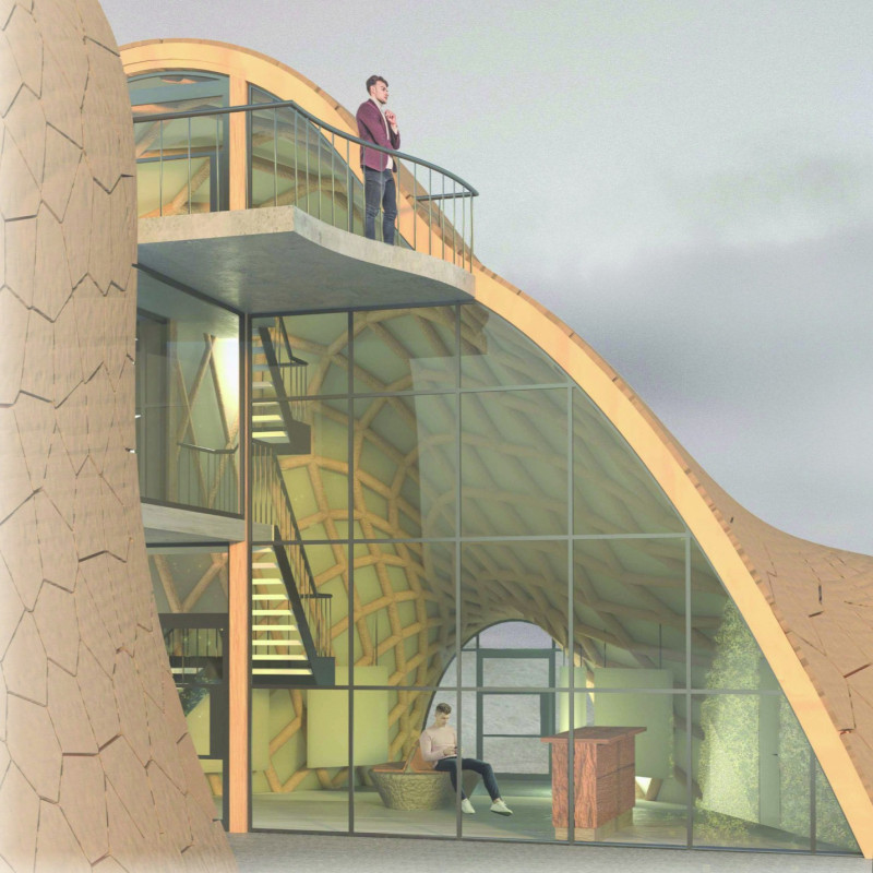 Geothermal Gridshell Embracing Tectonic Landscapes as a Visitor Center