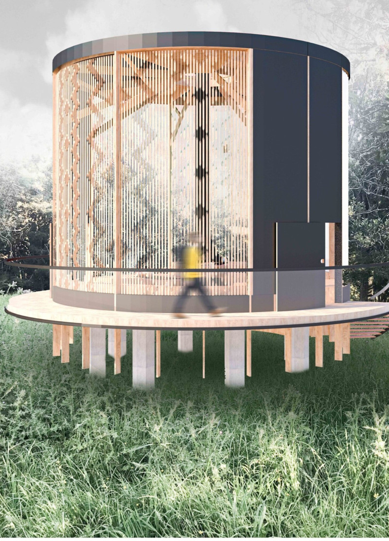 Māori-Inspired Openwork Grid Enhances Mountain Beech Meditation Space