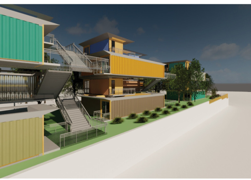 Terraced Green Spaces with Secure Accessibility Ramp and Community Integration