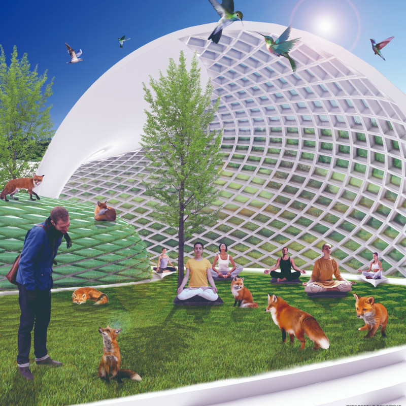 Algae-Enriched Facades and Spiral Forms in Sustainable Community Living