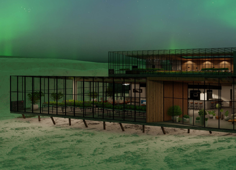 Hydroponic Gardens and Thermal Efficiency in Steel and Glass Pavilions for Dining Experience