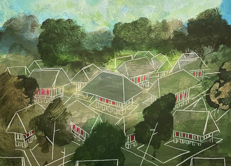 Granite and Cast Iron Structures Within a Reflective Woodland Memorial Space