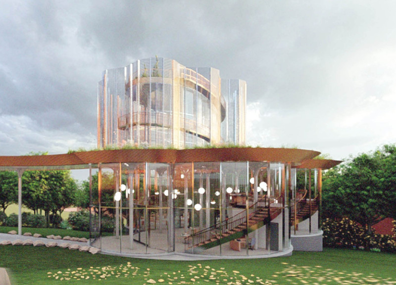 Recycled Glass and Green Roofs in a Tranquil Hospice Environment