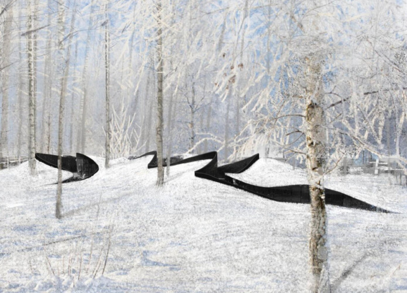 Granite Niches Integrated Within Flowing Landscape for Reflective Memorialization