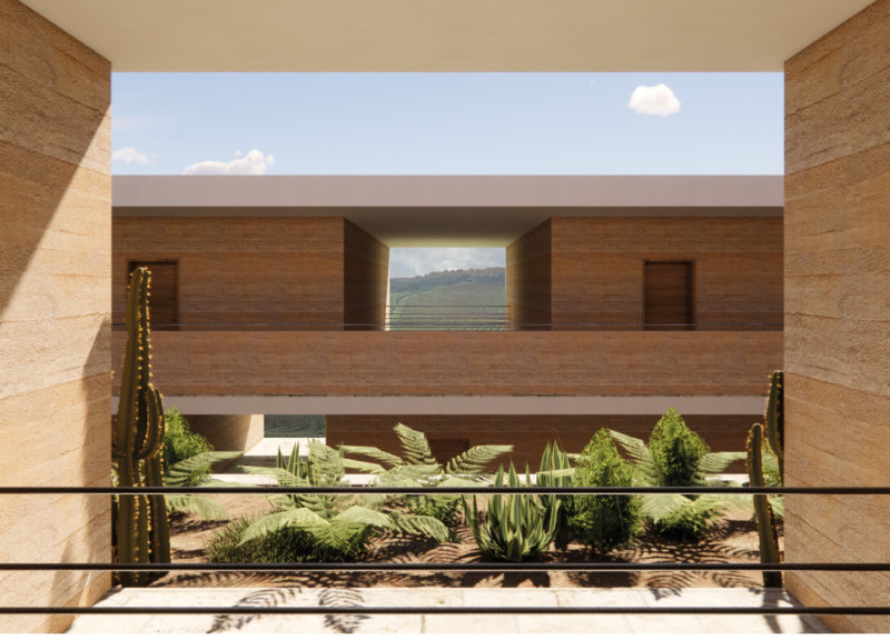 Natural Stone and Clay Integration Within a Vineyard Retreat