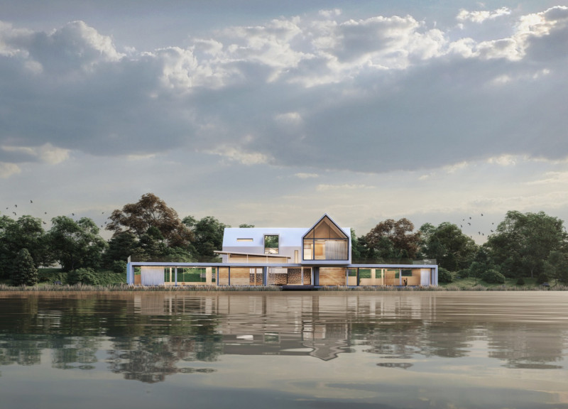 Artistic Integration and Flexible Spaces in a Community by the Lake