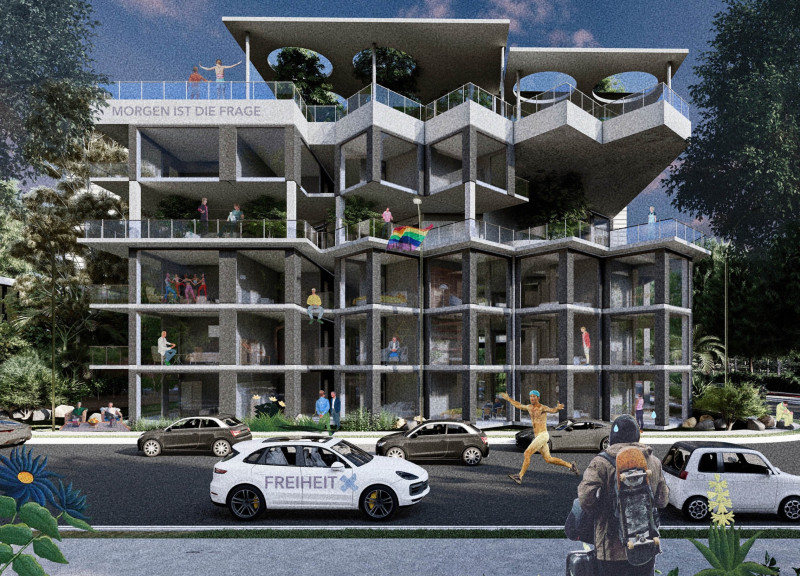 Multicultural Living Reinforced by Concrete and Glass in Affordable Housing