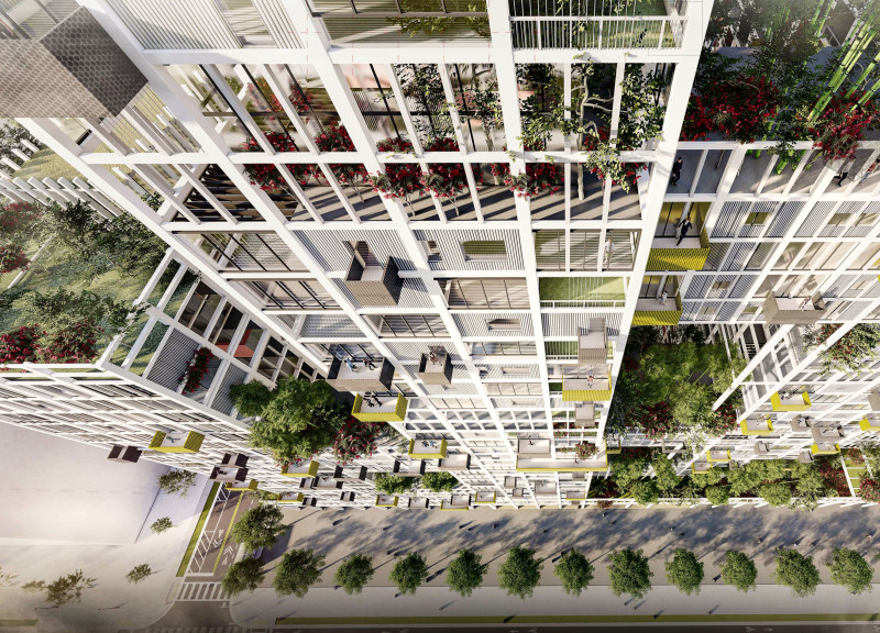 Micro-Climate Community with Modular Construction and Green Spaces