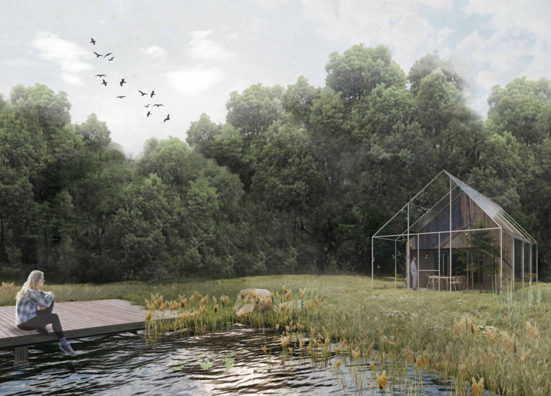 Movable Floor and Greenhouse Structure with Cross-Laminated Timber and Self-Purification Pond