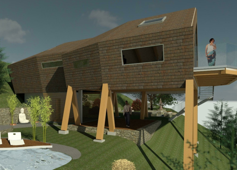 Charred Wooden Shingles and Reinforced Concrete Unite in a Multifunctional Urban Space