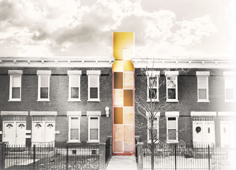 Living Green Wall and Reclaimed Oak in a Vertical Micro Residence