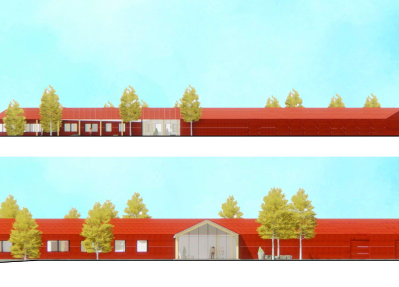 Compacted Functional Spaces with Birch and Cellulose in a Northern Community Design