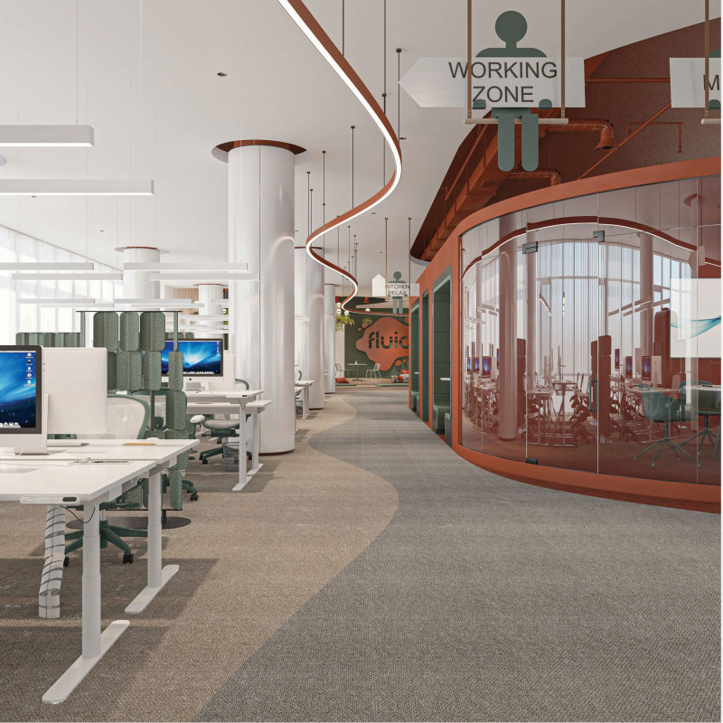 Soundproof Cabins and Vertical Greenery in a Flexible Co-Working Space