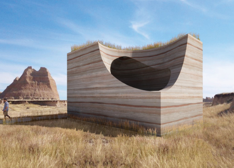 Exploring Negative Space Through Rammed Earth and Natural Erosion