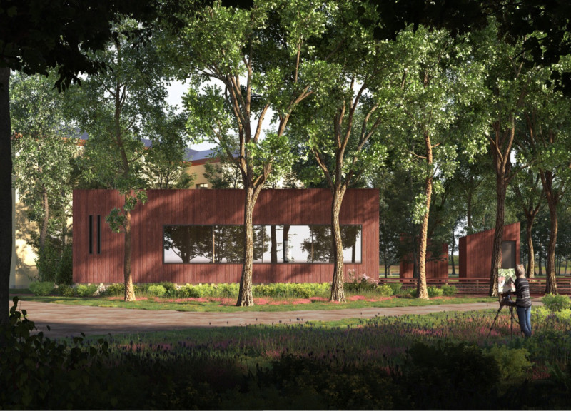 Straw Insulation and Wooden Pavilion Create Communal Space Focused on Equine Education