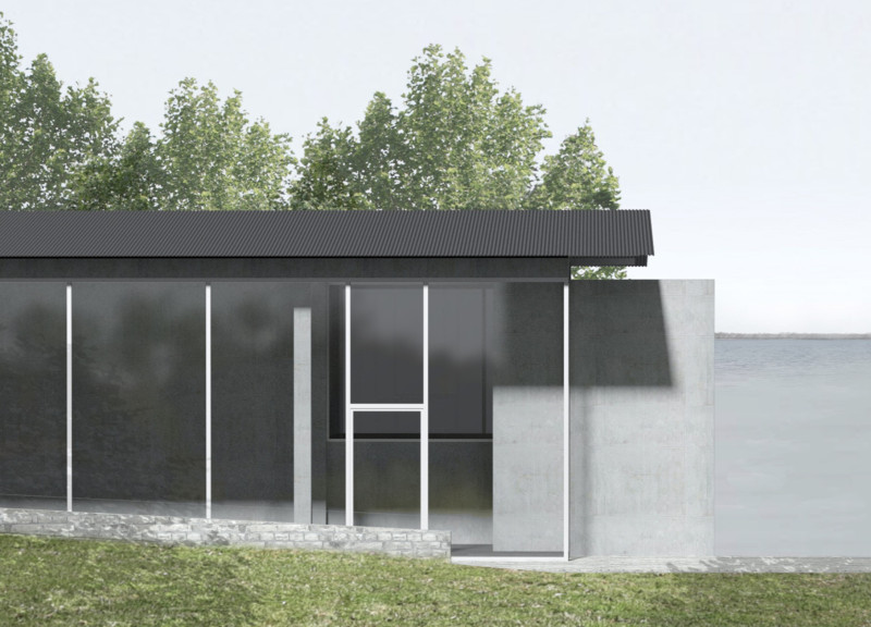 Hollowed Concrete Retreat with Panoramic Views for Artistic Families